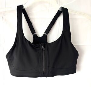 Athleta Black Ultimate Zip Front Bra SZ S Worn 1X